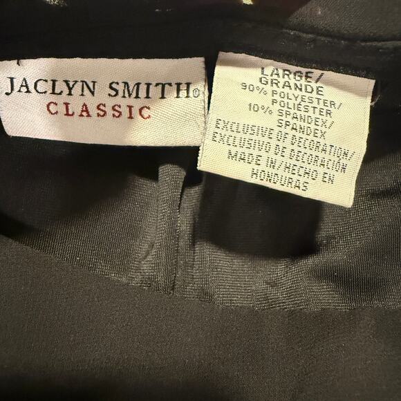 Jaclyn Smith Black Velvet Ruffle V Neck Long Sleeve Top Large Whimsigoth Witchy - Picture 4 of 6